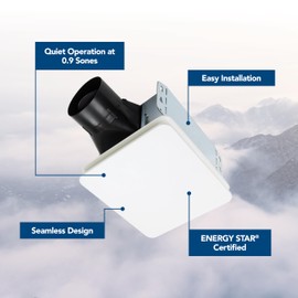 Broan-NuTone Bathroom Exhaust Fan Easy Retrofit without Attic Access, Quiet 1.5 Sones, Effective Ventilation at 80 CFM ENERGY STAR Certified Moisture and Odor Control