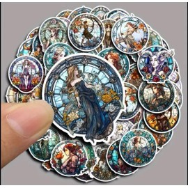 Unbranded 10pcs Astrology Zodiac Constellation Stained Glass Window Stickers- DIY