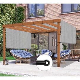 INFRANGE 10' x 9' Universal Pergola Shade Cover Replacement Canopy with Grommets Weighted Rods Permeable for Outdoor Patio Porch Backyard Gazebo Light Gray