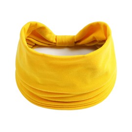 scicent Head Scarf for Women UK 1 Pack Women Headbands Headwraps Elastic Hair Bands Bows Hair Accessories, Yellow - 3510