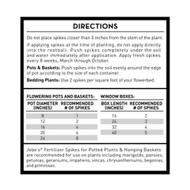 Jobe's Organics Jobe's Flower Fertilizer Spikes, Easy Plant Care Fertilizer for Potted Plants and Hanging Baskets, 18 Count