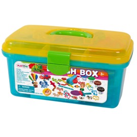 PlayGo Dough Box Playset with 6 Assorted Color Containers Includes Dough, Press, Stencils & Dough Brush Perfect for Your Little One 3 Years & Up