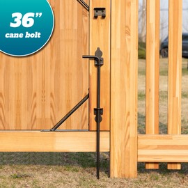 36" Cane Bolt Heavy Duty Drop Rod Gate Stopper Hardware, Gate Ground Latch for Wooden Fences Metal Gates Doors, Gate Drop Pin for Holding Gate to The Ground, Black Finish