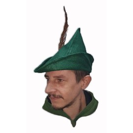 The Dragons Den Robin Hood Green Hat With Feather Medieval Outlaw Archer World Book Day Legend Fancy Dress Accessory [One Size]