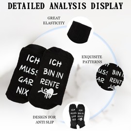 Pensioner Gift Man Woman Socks, Retirement Gift, Funny Gifts for Men, Retirement Gift, Funny Socks, Retirement Gift, Farewell Gift, Colleagues, Pension, Women, Dad, Mam, black