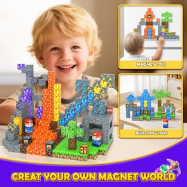 Magnetic Blocks 100PCS Kids Toys Magnetic Building Blocks Sensory Stem Boys Toys Ages 3-5 4-6 5-7 Classroom Must Haves 3 4 5 6 7 8 9 10 Year Old Boy Birthday Gifts