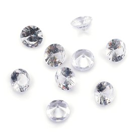 PandaHall 200pcs 8mm Faceted Clear Cubic Zirconia Stones Loose CZ Stones Class A Rhinestone Cabochons Crystal Diamond Beads with 1mm Hole for Nail Art Craft Jewellery Making, Metal