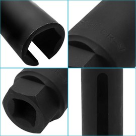 Baceyong Car Oxygen Sensor Socket, 22mm 1/2" Oxygen Sensor Sleeve Removal Wrench Tool Black Phosphorized Oxygen Sensor Sleeve