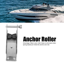 Anchor Roller 230mm Marine Anchor Bow Roller Spring Loaded Pin 304 Stainless Steel Black Nylon Fairlead Hardware for Boats Yachts