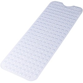 Extra Long Non Slip Bathtub Mat - 40 x 16 Inch Machine Washable Tub Mats with Suction Cups and Drain Holes for Bathroom