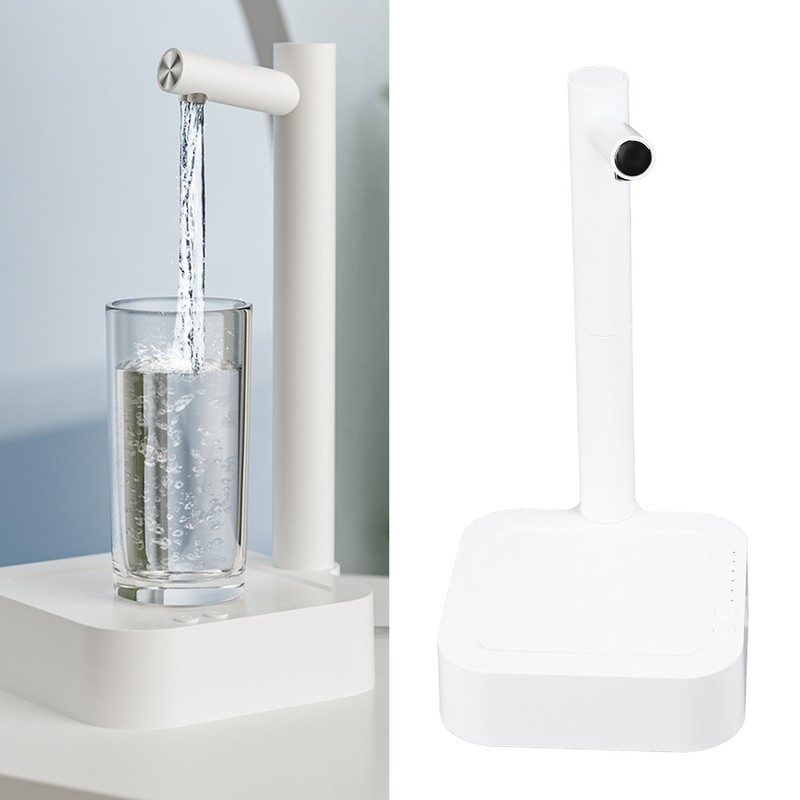 Desktop Water Bottle Dispenser White Extended Hose Low Noise Automatic