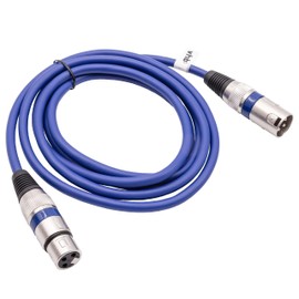 vhbw DMX Cable XLR Male to XLR Female Compatible with Lighting, Headlights, Stage Light - 3 Pin, PVC Cable Jacket, Blue, 2 m