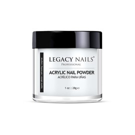 Legacy Nails Professional CLEAR ACRYLIC POWDER - 30g / 1oz. - High-Quality, Fast-Drying Formula for Nail Extensions, Sculpting & Overlays, Salon-Grade, Long-Lasting Finish