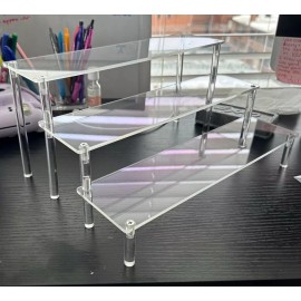 Aredpoook Acrylic Display Risers, 3 Tier Perfume Organizer Stand 12" x 9" x 6" in