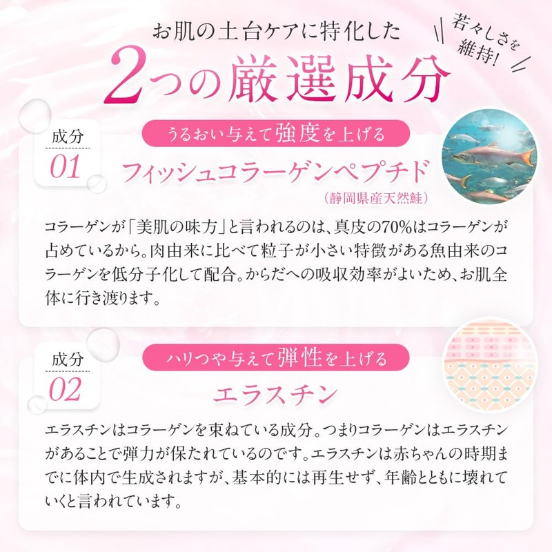 NUCOS Collagen100% フィッシュコラーゲン エラスチン ハリ 弾力 エイジングケア サプリ 国産【90粒入(約30日分)】