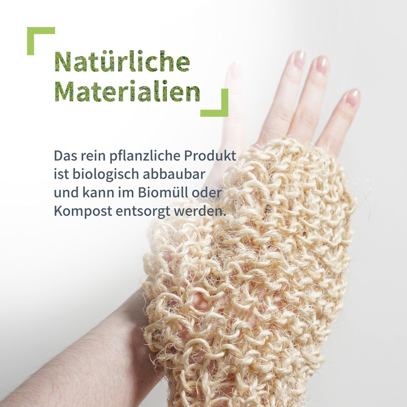 Niyok® Massagehandschuh aus Sisal • Sanfte Reinigung & Massage für