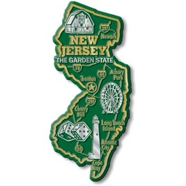 New Jersey Giant State Magnet by Classic Magnets, 2.2" x 4.8", Collectible Souvenirs Made in The USA