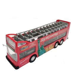 Sightseeing Bus die cast metal car pull back action