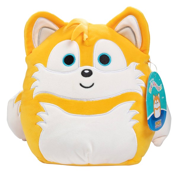 Squishmallows 8" Sonic The Hedgehog: Tails - Official Kellytoy SEGA Plush - Collectible Soft & Squishy Tails Stuffed Animal Toy - Add to Your Squad - Gift for Kids, Girls & Boys - 8 Inch