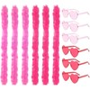 RQcMid Boa di piume colorate, set da 12 pezzi, rosa