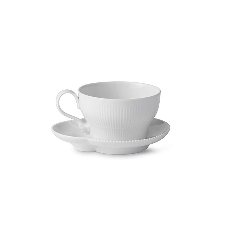 Royal Copenhagen 1026456 White Elements Cup & Saucer, 9.2 fl