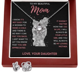 Mothers day gifts from daughter, Mom and son necklace, Mother birthday gift, Mom Necklace for women, Mother birthday gift from daughter, Best mom ever presents, Stainless Steel, Cubic Zirconia