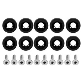 For Bumper Washers M6 Black Car Modification M6 Seal Bolt License Plate Frame Decoration Screw (Black)