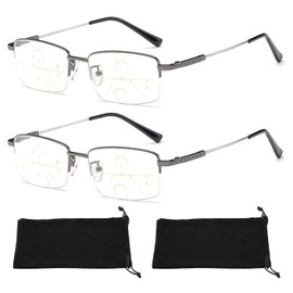 2 Paar 300-Grad-Gleitsichtbrille Herren, Gleitsichtbrille, Sherum Intellireaders, Libiyi Intellireaders, Progressive Multifokale Fern-und Nahbereich mit doppeltem Verwendungszweck, Leicht Und Modisch