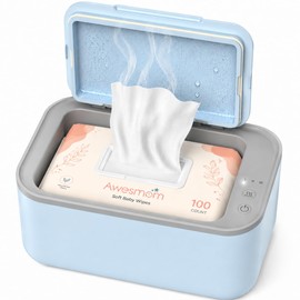 Awesmom Wipe Warmer for Babies, Adult, Adjustable Temperature, Silent Heating, Large Wipe Holder with Constant Warmth –Blue