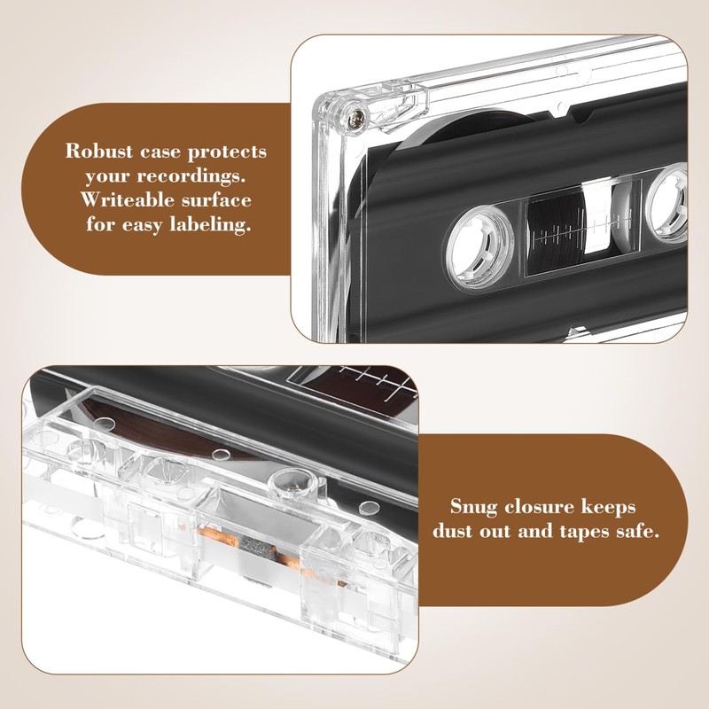 UKCOCO 2 Pack Blank Audio Cassette Tapes 30 Min Normal