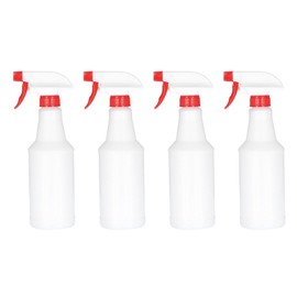 PATIKIL 500ml/16oz Plastic Spray Bottles, 4pcs Adjustable Nozzle Leak Proof Empty Water Mist Stream Sprayer for Cleaning Solutions Plants Hair, Red