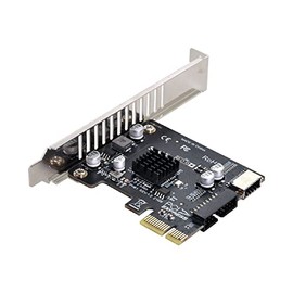 cablecc - Enchufe de panel frontal USB 3.1 de 5 Gbps tipo E y adaptador USB 2.0 a PCI-E 1X Express Card VL805 para placa base