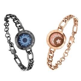 TOTWOO Long Distance Touch Bracelets for Couples| Light up&Vibrate Long Distance Realtionship Gifts Smart Bracelets Bluetooth Connecting Jewelry
