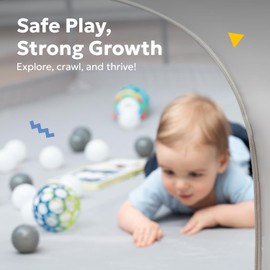 MioTetto Baby Playpen 50x50 – Portable Play Pen, Playpen for Babies and Toddlers with Gate and Breathable Mesh – Indoor, Outdoor Baby Play Yard with Balls & Hangers - Safe and Sturdy Play Pen