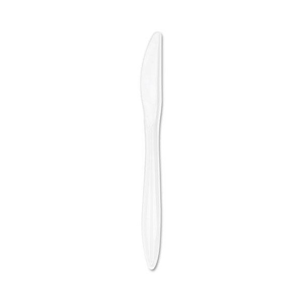 NEW - Style Setter Mediumweight Plastic Knives, White, 1000/Carton -