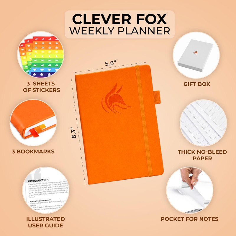 Clever Fox Planner – Undated Weekly & Monthly Planner for