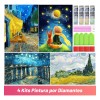 Cuadro 4 Set Pinturas De Diamantes 5d Para Decoración