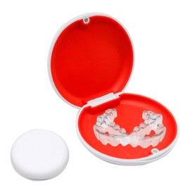 1PCS for Invisalign Case White Aligner retainer case with Magnetic Closure Portable Orthodontic Denture Box Seal Textured Liner Multifunctional Mouth Guard Retainer Box Case for Braces Mouthguards