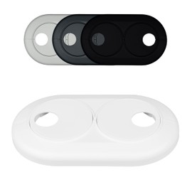 Pack of 3 Double Heating Pipe Rosette, Variable Pipe Spacing, Colours and Sizes, Pipe Cover, Cover, Radiator Rosettes, Heating Pipe Covers (16 mm, White RAL 9016)