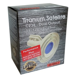 Titanium Satellite C-Band LNBF C238 Performance Plus - 5g Interference Filter 3800-4200MHz Band Pass 2 Outputs