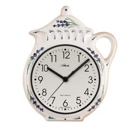 Atlanta Kitchen Clock Country House Ceramic White Pot with Lavender – 6025