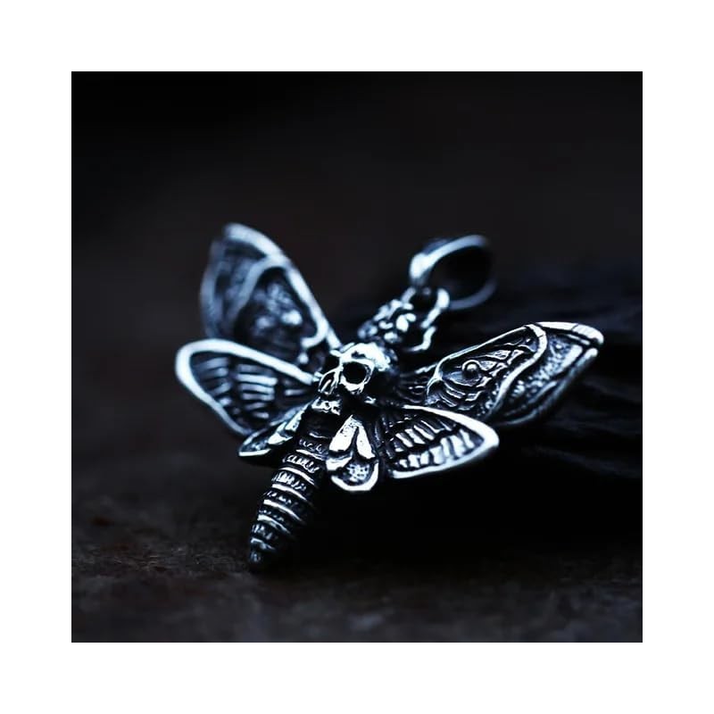 Bray Wyatt The Fiend Stainless Steel Moth Logo Pendant Necklace