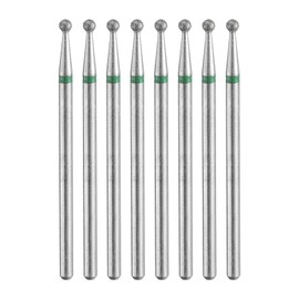 HARFINGTON 8pcs 100-120 Grits Diamond Grinding Bit 2.2mm Ball Head 2.35mm Shank 2.2mm Length Stone Sanding Drill Bits Rotary Tool for Ceramic Glass Nails Grinding Polishing