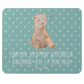 Mr. & Mrs. Panda Mauspad Didgeridoo Yoga - Geschenk, Einatmen Ausatmen, atmosphärisch, Lernen, spirituell, Instrument, Mausunterlage, Entspannung,