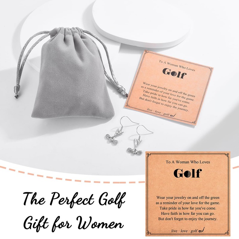 GULICX Golf Gifts for Women Golfers, Silver Plated Golf Dangle