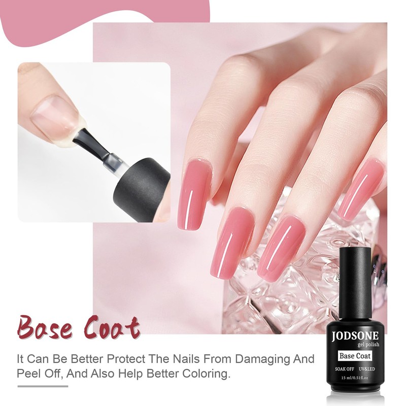 JODSONE 2 Bottles of Top Coat Base Coat Set No