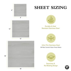 Gutenberg's Dank Pressing Co. Tough Micron Stainless Steel Mesh Screens | Many Sizes | Stainless Steel Tea Filter Bags (5-Pack 25u (Micron), 18x18 inch)