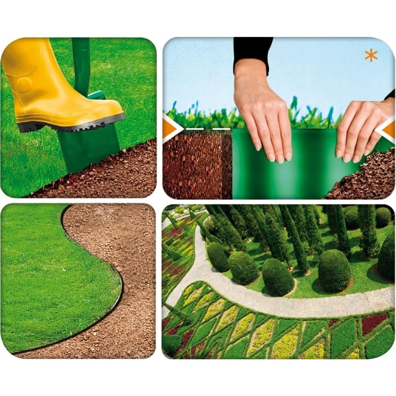 Cellfast 5901828850813 Lawn Edging Green, 9 m x 0.1 cm