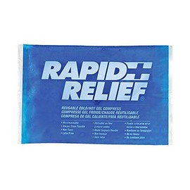 Rapid Relief Reusable Hot & Cold Gel Compress with Contour-Gel 4x6-Inch Small Cold Compress Blue Gel Ice Pack for Injuries…