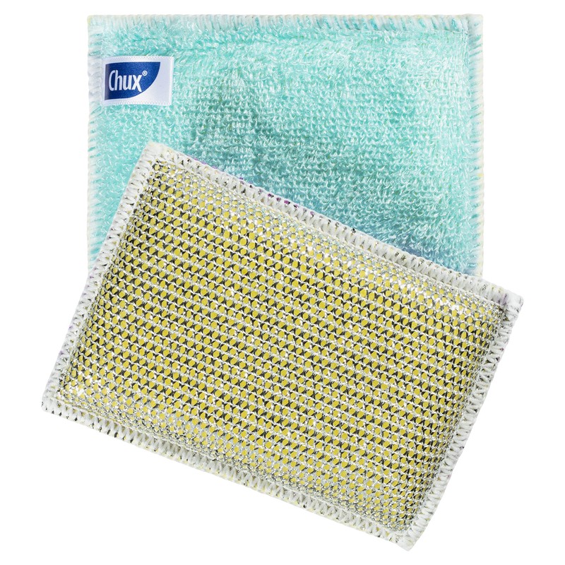 Chux Non-Scratch Bamboo Double-Sided Scourers to Scrub and Wipe Non-Stick